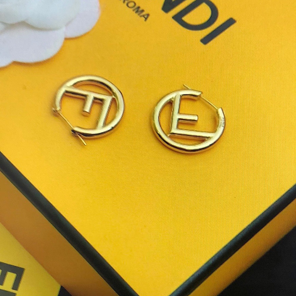Fendi Gold Hoop Earrings